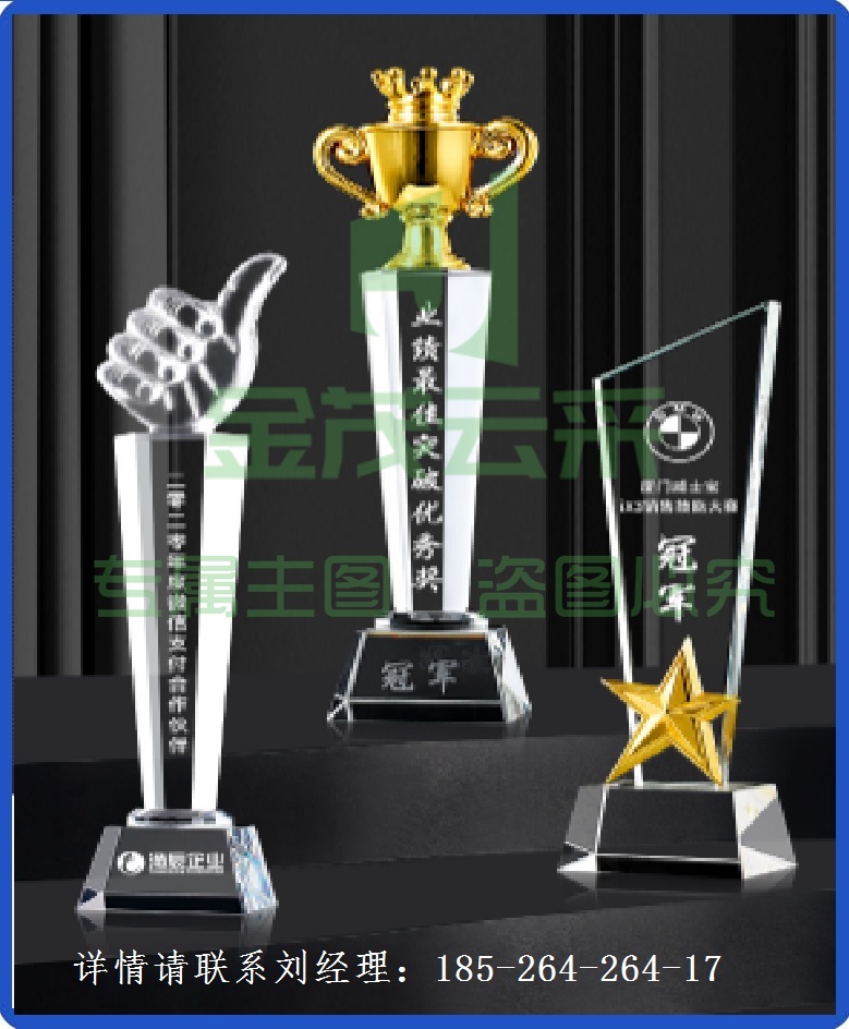 水晶奖杯奖牌23cm 三款可选 比赛活动奖杯 创意奖杯 纪念奖杯