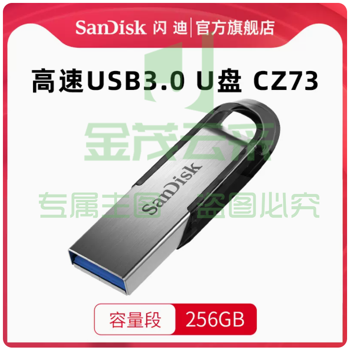 U盘闪迪256G优盘CZ73高速加密U盘(黑/蓝两色可选）