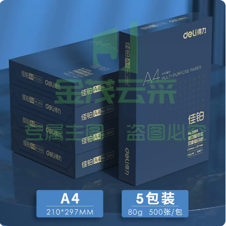 得力打印纸A4   【高档办公款】佳铂70g【整箱5包装2500张】