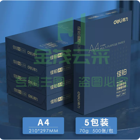 得力打印纸A4   【高档办公款】佳铂70g【整箱5包装2500张】