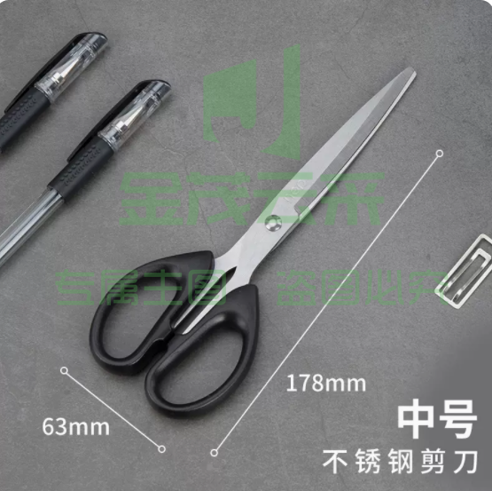 得力 剪刀  中号（黑色）-6009  1把