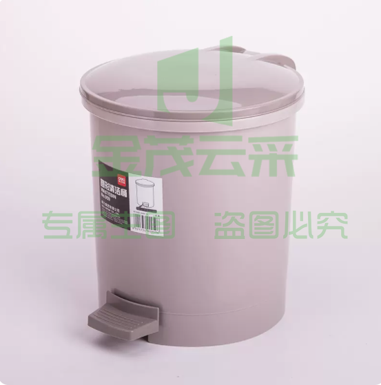 得力 圆形带盖小号直径22cm垃圾桶  1个