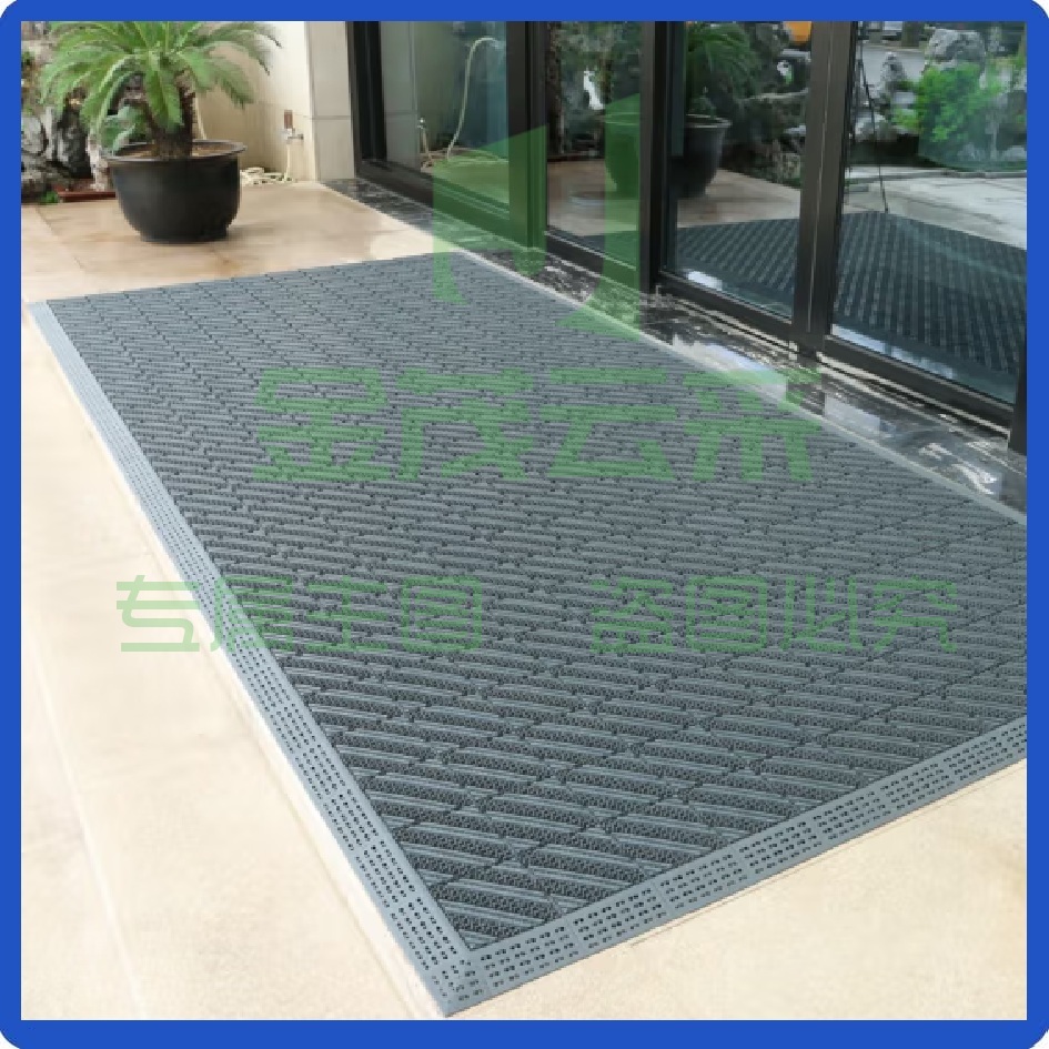 商用迎宾脚垫防滑地垫 1m*1m三刷灰块灰刷 门口防滑地垫除尘垫脚垫 塑胶塑料脚踏 门厅商用户外台阶拼接地垫