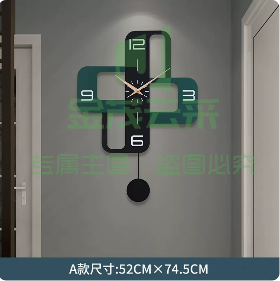 挂钟客厅2021新款时尚现代时钟餐厅简约家用挂表免打孔装饰钟表