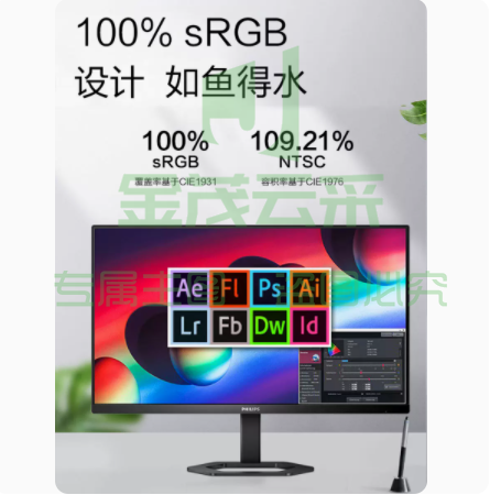 飞利浦27英寸4K显示器超清IPS屏幕台式电脑Type-c接口27E1N5900E