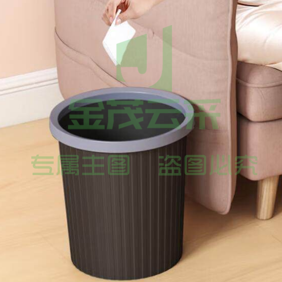 宜家 压圈式 纸篓垃圾篓 黑色压圈垃圾桶11L