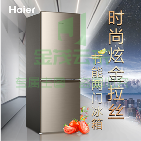海尔（Haier） BCD-180TMPS 180升两门小型冰箱 节能静音深冷速冻 炫金拉丝面板