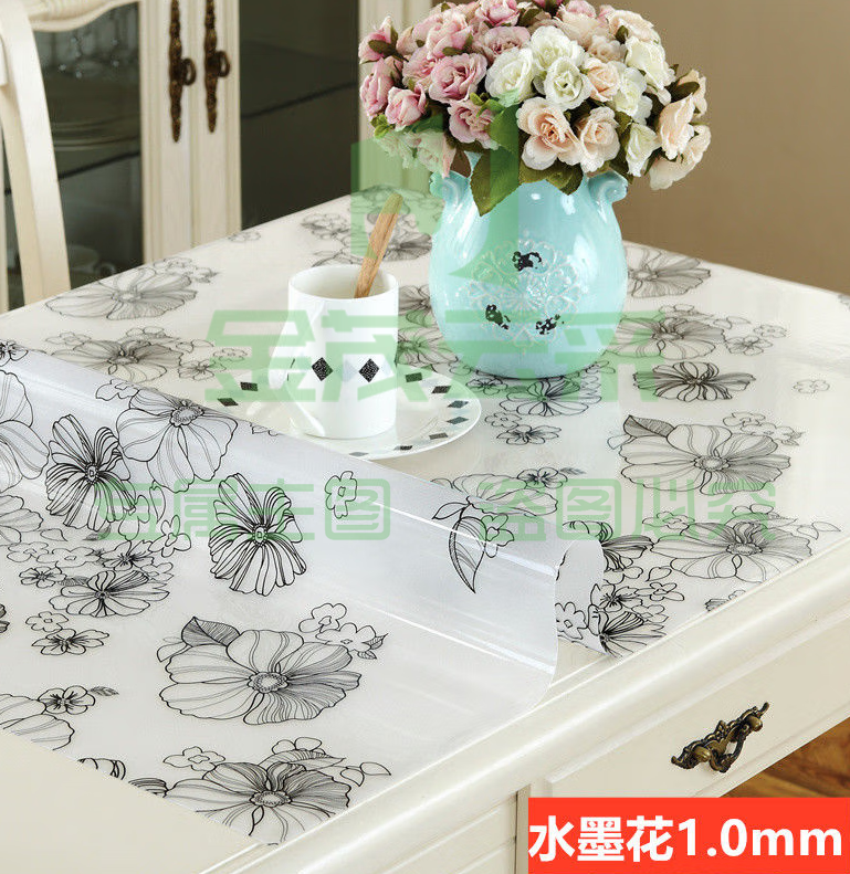 PVC透明软玻璃胶垫 磨砂1.5mm 90*150cm PVC水晶板 透明桌垫软胶板 餐桌垫防水桌布  款式尺寸均可选