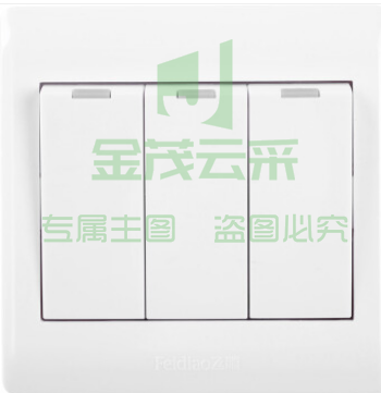 飞雕（FEIDIAO）开关插座面板 三开单联开关 三位单控电源墙壁开关面板 86型A3嘉润白