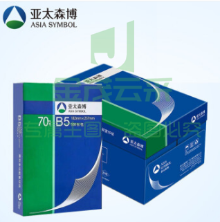 亚太森博 百旺系列 深蓝 复印纸打印纸学生草稿纸资料试卷整箱医院清单纸 70g B5 8包/箱