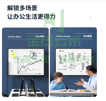 得力(deli)白板120*90cmH型支架式白板 书写可移动升降教学儿童画板/办公会议 黑板家用 白板写字板33715