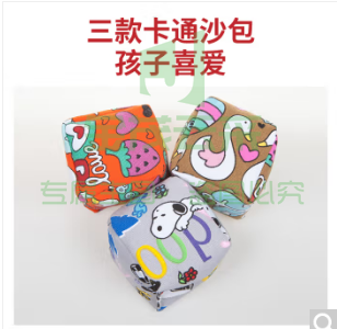 米字熊 儿童沙包卡通型 7cm立体帆布丢沙包 幼儿园小学投掷游戏玩具 3只