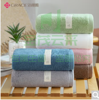洁丽雅（Grace）新疆棉司马抗菌毛巾纯棉柔软洗脸家用吸水不掉毛男女加厚面巾 6条装 72x34cm 95g/条