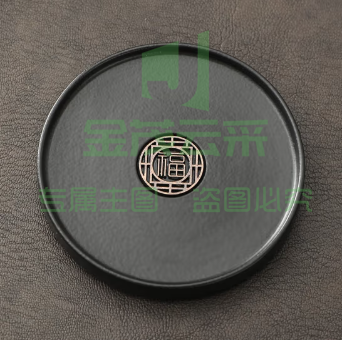 宇轩 复古黑陶茶杯杯垫茶杯子隔热垫中式创意陶瓷功夫茶具配件 黑陶福气杯垫--圆一个
