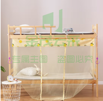 宿舍蚊帐特价加密拉链蚊帐 遮光学生宿舍0.9上下铺1.2单人床家用1.5m1.8米 特密柠檬黄【布艺防尘顶】 学生床0.9宽x1.9x1.5高