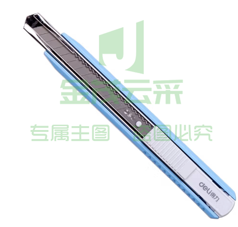  得力(deli)小号铝合金护套美工刀 壁纸刀裁纸刀 办公用品 2086 浅蓝