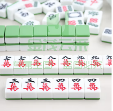 尚客诚品 麻将牌42mm手搓一级正品高档家用竹丝大号绿色(图案随机)铝箱装