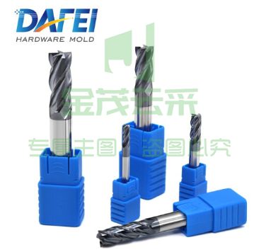 DAFEI50度4刃钨钢平刀合金刀CNC涂层钨钢铣刀锣刀立铣刀6.0*6*15*50