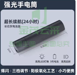 迷你手电筒强光可充电 随身强光手电筒【长石灰】