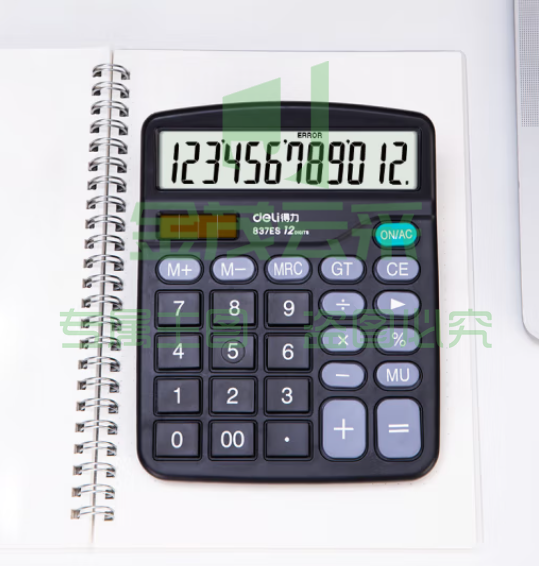 得力(deli)双电源桌面办公计算器 12位大屏幕桌面计算机 办公文具用品  【经典爆款】