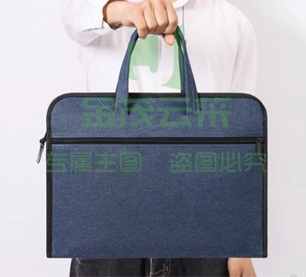 高品质-2024商务会议手提包牛津布防水大容量文件包文件袋资料袋 藏青色