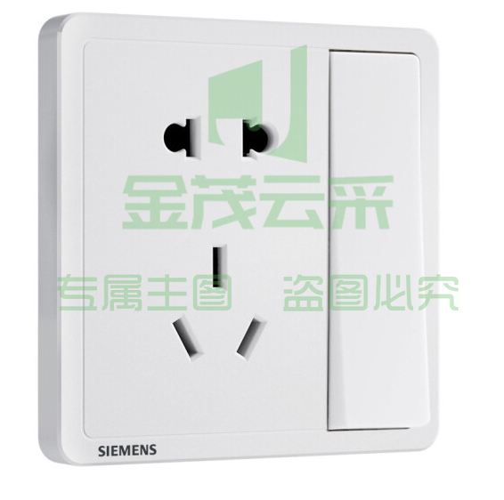 西门子（SIEMENS） 插座面板 五孔插座二三插  致琦白一开五孔  货号：ZF