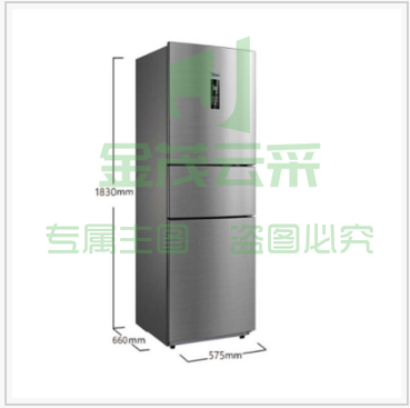 美的(Midea)258升 三门冰箱速冷速冻 节能 炫彩钢 BCD-258WTM(E)