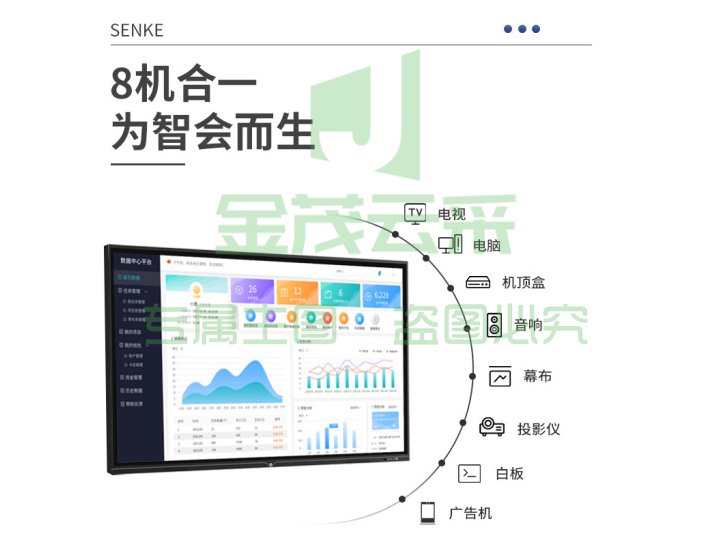 森克 会议平板多媒体教学远程视频触摸屏一体机电子白板智能触控4K直播企业采购 65英寸专业版双系统安卓+i5