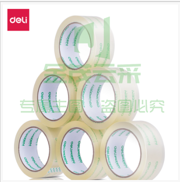 得力 (deli) 33192 透明封箱胶带 45mm*60m*50um 6卷/筒