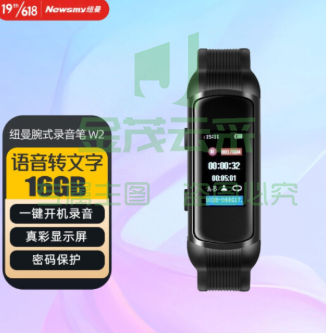 纽曼Newsmy 腕式录音笔 W2 16G 黑色 一键录音 远距微型高清降噪 学习培训客服商务会议 穿戴式录音笔