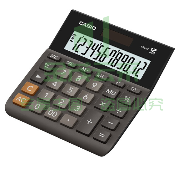 卡西欧(CASIO)MH-12 小型 12位 双电源 超宽计算器 (黑、白备注)