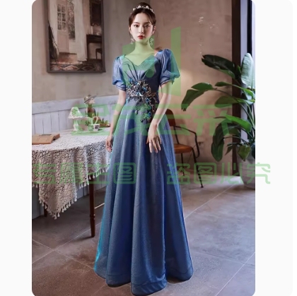 晚礼服裙 轻奢小众高端主持演出宴会