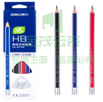 得力58108-HB高级书写铅笔(混)(12支)