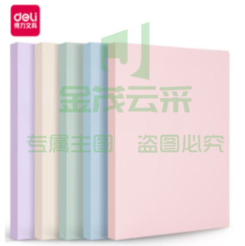 得力(deli)A4-40页莫兰迪色系学生资料册文件夹学生试卷资料分科收纳袋72673颜色随机