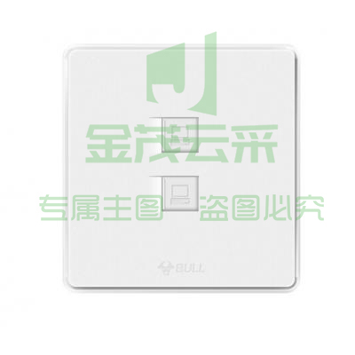 公牛(BULL) 双网线插座二位墙壁86型宽带信息双电脑双网口网络面板（超五类线） G18T222装饰开关插座面板 纹理白