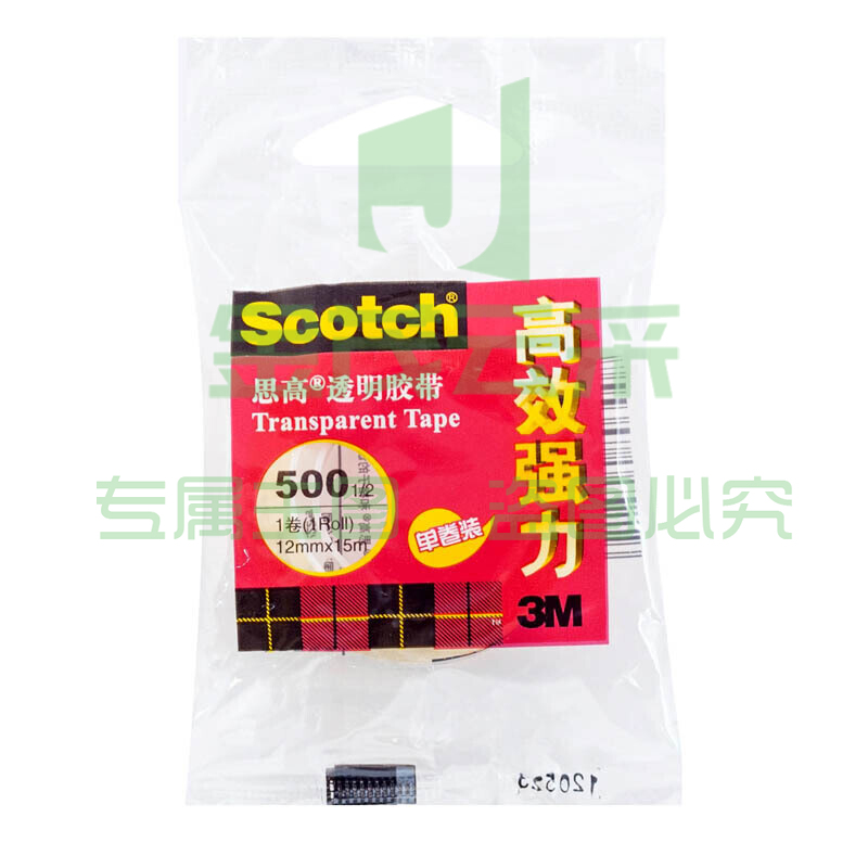 3M 思高 透明胶带 500 1/2 12mm*15m  12卷/袋