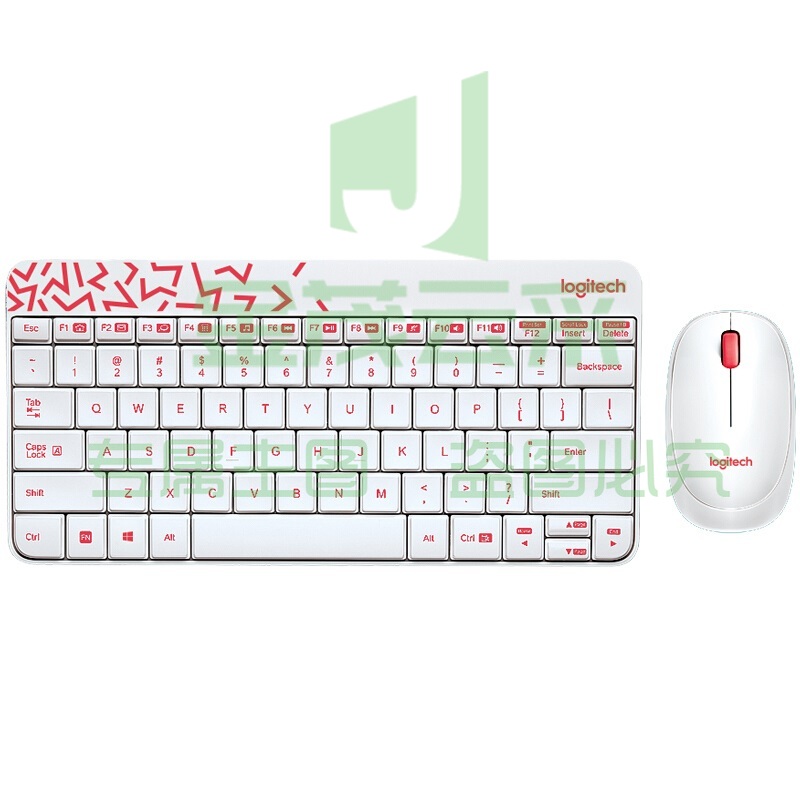 罗技 Logitech 无线键鼠套装 MK240 Nano 带2.4G接收器-USB (白色)