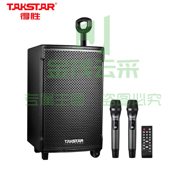 得胜(TAKSTAR)WDA-1200 无线蓝牙拉杆音箱 户外广场舞音响 大功率带无线UHF麦克风扩音器 黑色