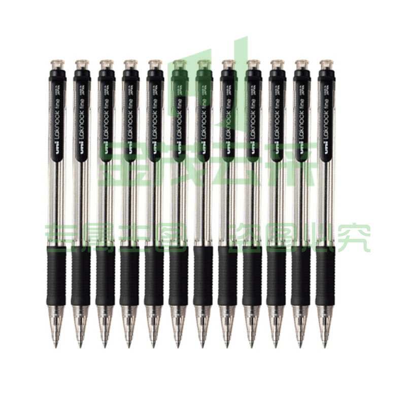 三菱 SN-101 0.7透明杆按挚式圆珠笔 0.7 黑色 笔芯SA-7C/SA-7CN 按支销售
