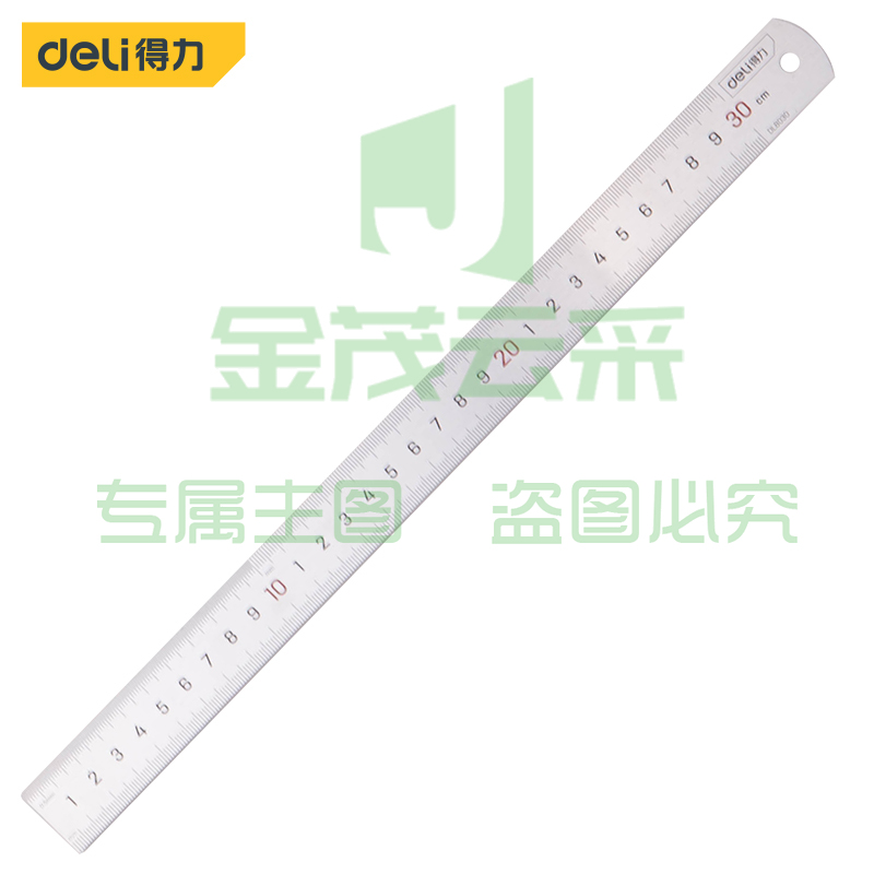 得力(deli) 钢直尺加厚钢尺多规格尺寸长钢尺子不锈钢直尺刻度尺公制刻度绘图钢尺 30cm钢直尺DL8030