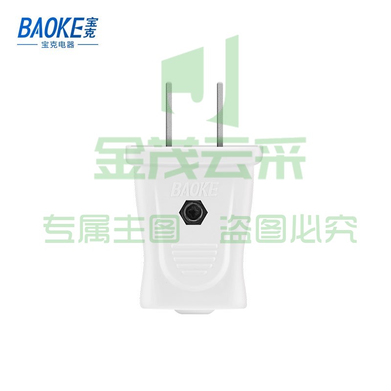 宝克（BAOKE）2头插座插头 接线插头电源转换器插座插头 10A单相两级可拆线插头 10个装 BKT-01