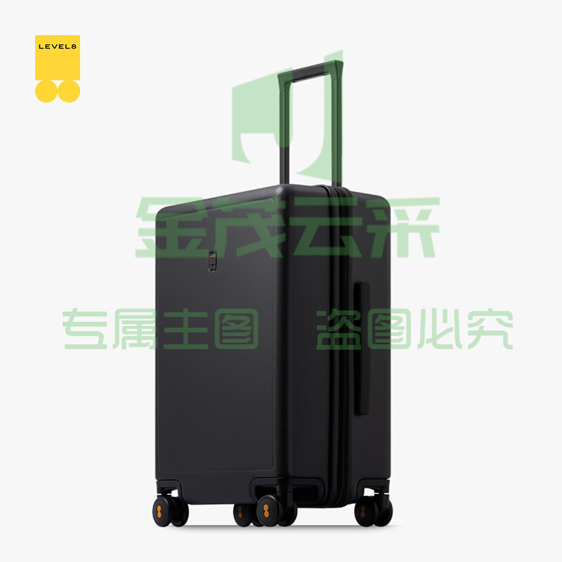 地平线8号（LEVEL8）行李箱旅行箱登机箱密码箱20英寸科思创PC箱体男女拉杆箱 黑色