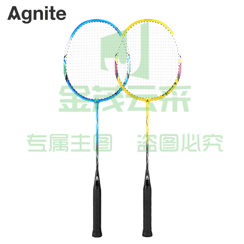 安格耐特F2103羽毛球拍(蓝+黄)(2支/副)(带三球)