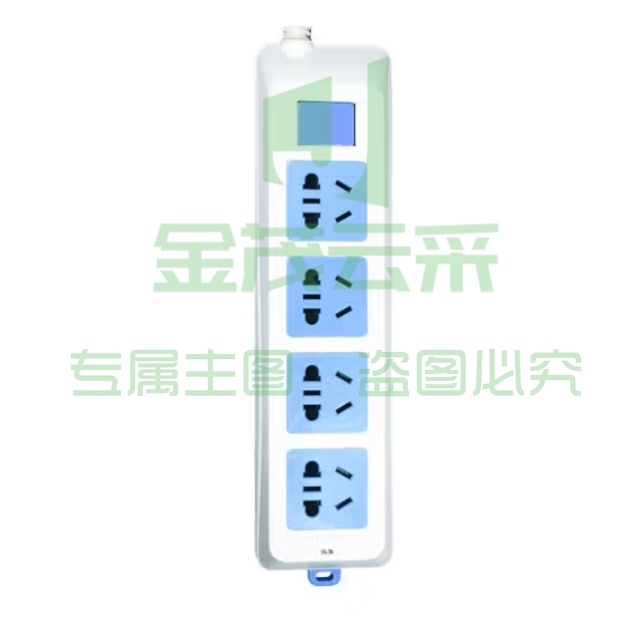 飞雕F314B1 4位总控 3米多位插座 接线板插排 海天蓝