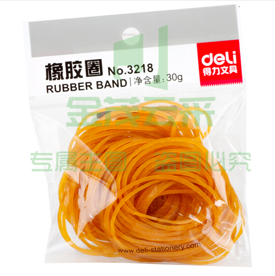 得力（deli）3218 乳胶圈/橡皮筋/橡胶圈 猴皮筋 30g  （64小包/盒）