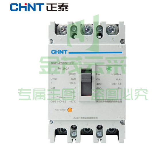 正泰（CHNT）NM1-250H/3300-200A 塑壳断路器 三相3P空气开关 过载短路保护器 货号：JC
