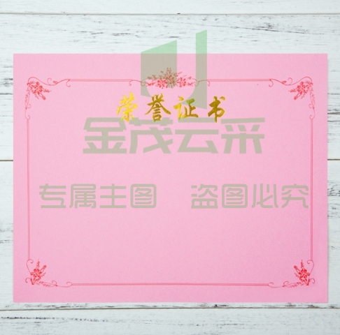 荣誉证书内芯（粉色） 尺寸27.8*19.8   10张