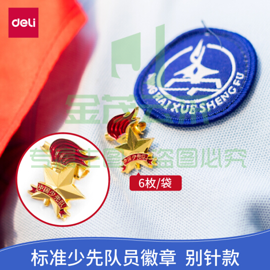 得力 50560 少先队徽 别针款(金色) (6枚/袋)