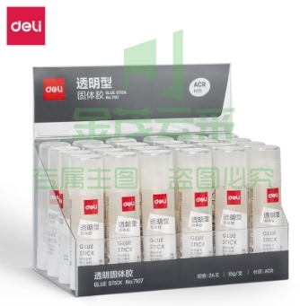 得力(deli)15g透明色ACR固体胶水/胶棒 24支装 7107