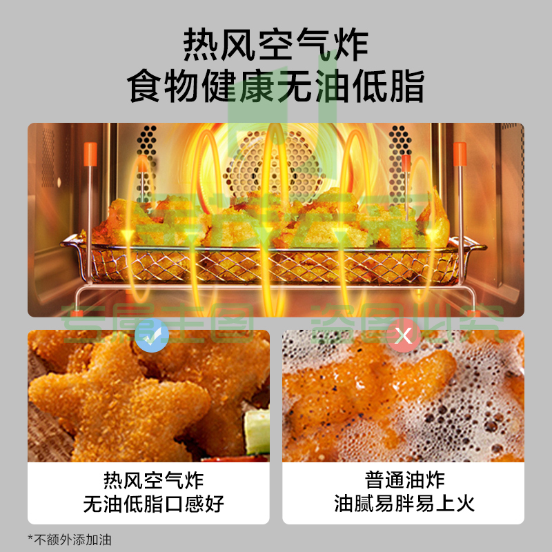 美的（Midea）空气炸 微波炉烤箱一体机 无油低脂大功率 8合一APP智能变频 不锈钢内胆（PC23F3W） SKU：YDKJ09603